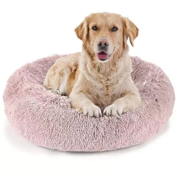 Canine Creations Donut Round Memory Foam Pet Dog Bed Pink Large 39"x 39"x 11" - Picture 1 of 10